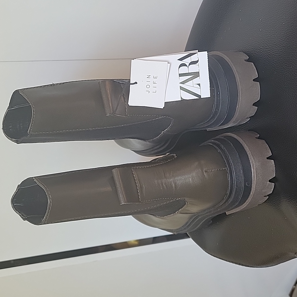 🎉HP🎉NWT ZARA LEATHER ANKLE BOOTS - Picture 6 of 17